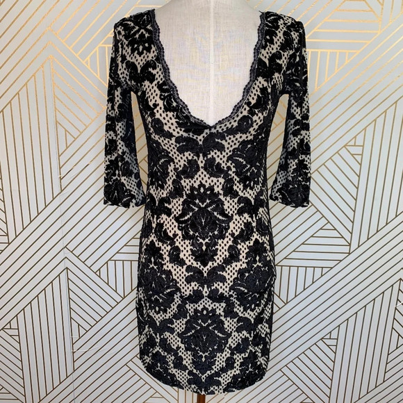 Free People Fair Maiden Velvet Bodycon‎ Dress Black - Picture 1 of 8
